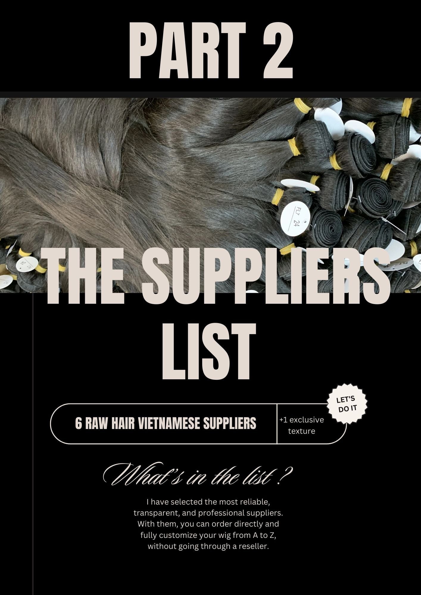 Buy RAW HAIR like a PRO, no intermediary - EBOOK (ENGLISH version of the RAW HAIR list)